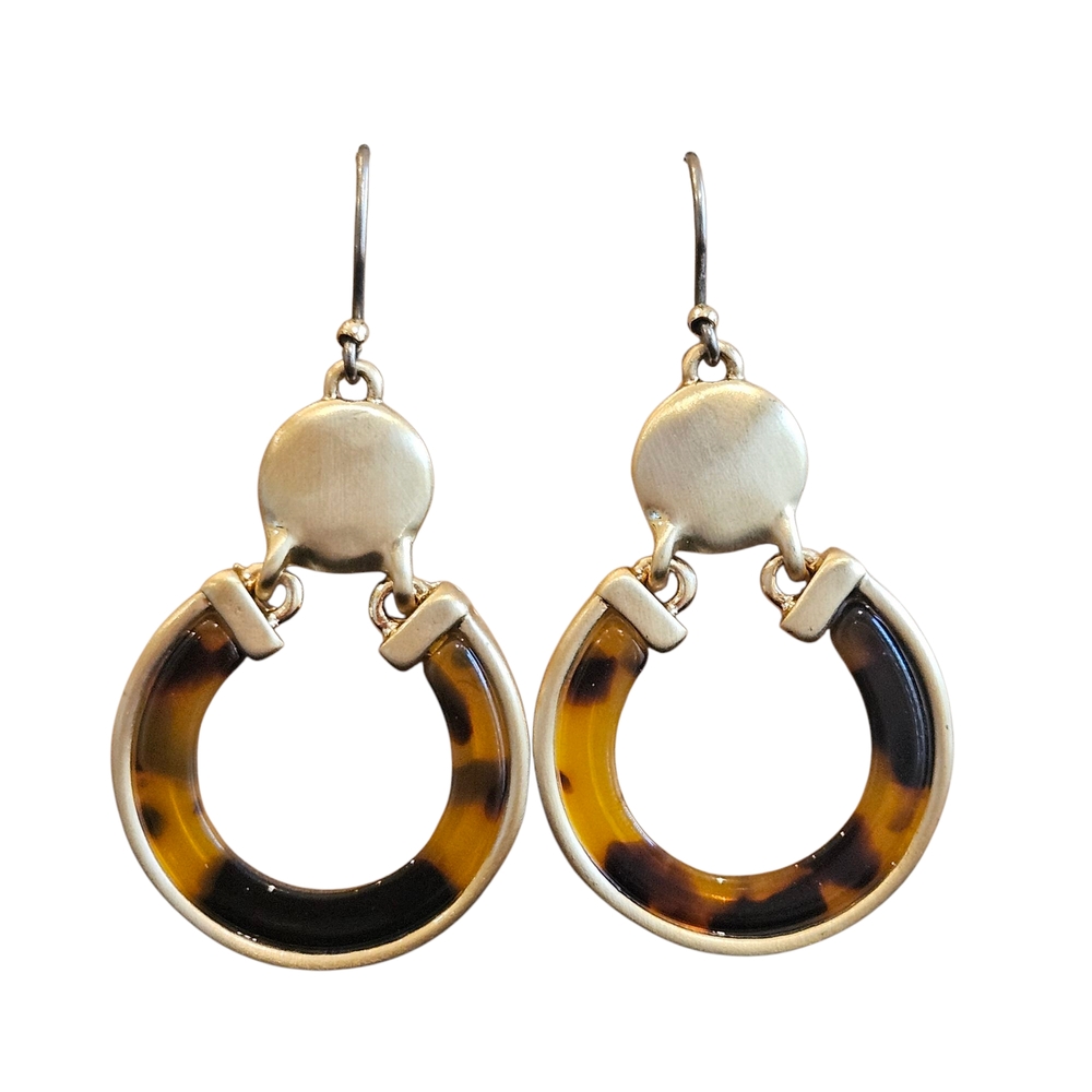 NWT - Gold and Tortoise Shell Geometric Earrings